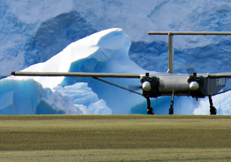 A drone on a runway
