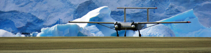 A drone on a runway